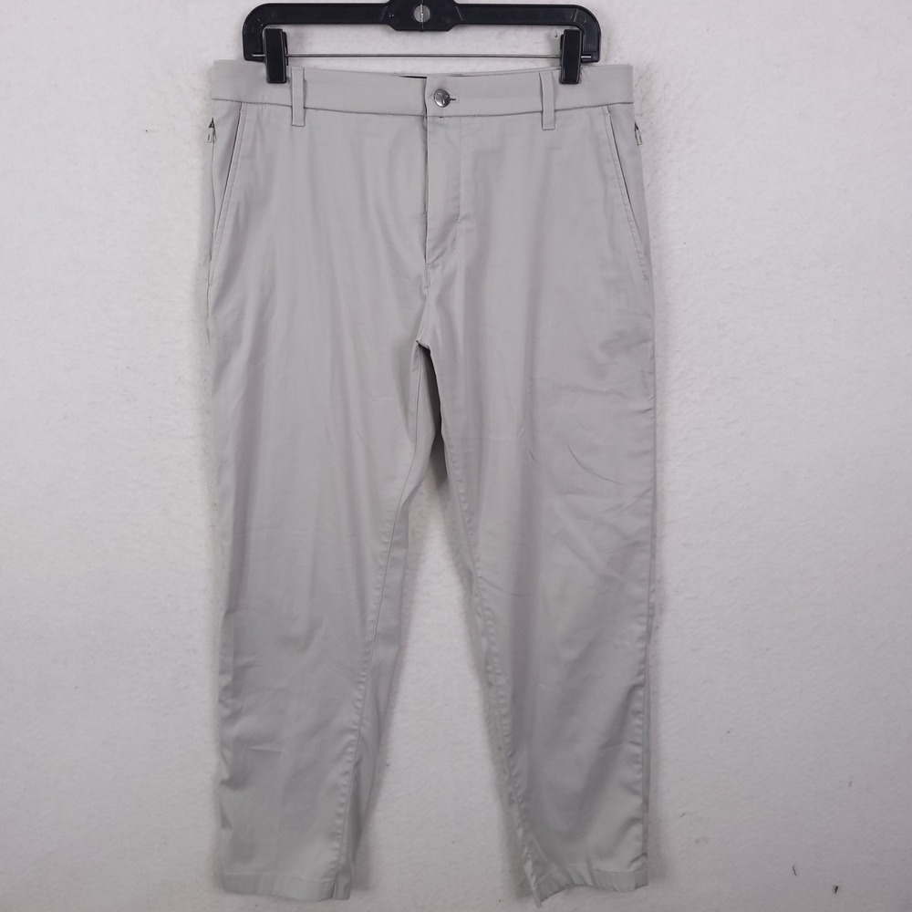 Birddogs Khaki Pants Mens 32x28 Gray Performance Stretch Chino Golf Casual